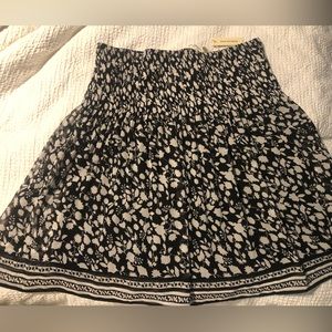 NWT Max Studio Black Floral Mini Skirt